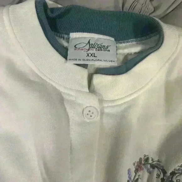 Vintage Artisans Sunschein Designs Button up sweatshirt Top Hummingbird Xxl - Picture 3 of 4